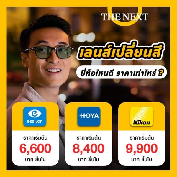 ราคาเลนส์เปลี่ยนสี