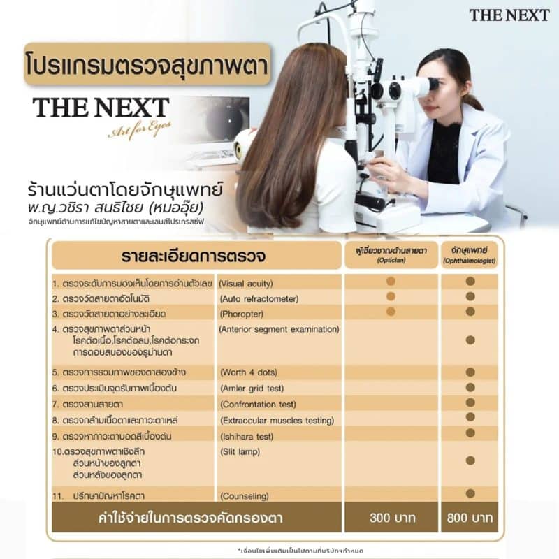 หมอตาใกล้ฉัน ตรวจสุขภาพตาที่ THE NEXT