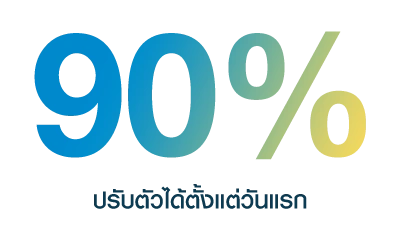 90% ของผู้ใช้ ปรับตัวได้ตั้งแต่วันแรก