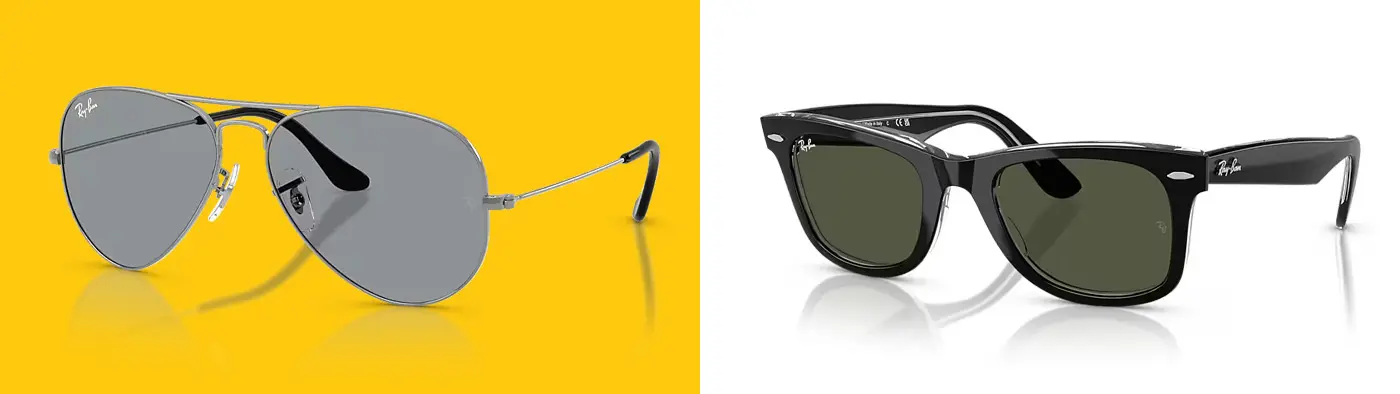 (ภาพ Rayban Aviator และ Rayban Wayfarer)